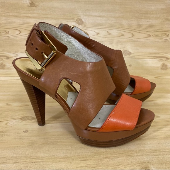Michael Kors Ankle Strap Open Toe Platform Heeled Sandals Womens Shoes 8.5 M - Picture 5 of 12